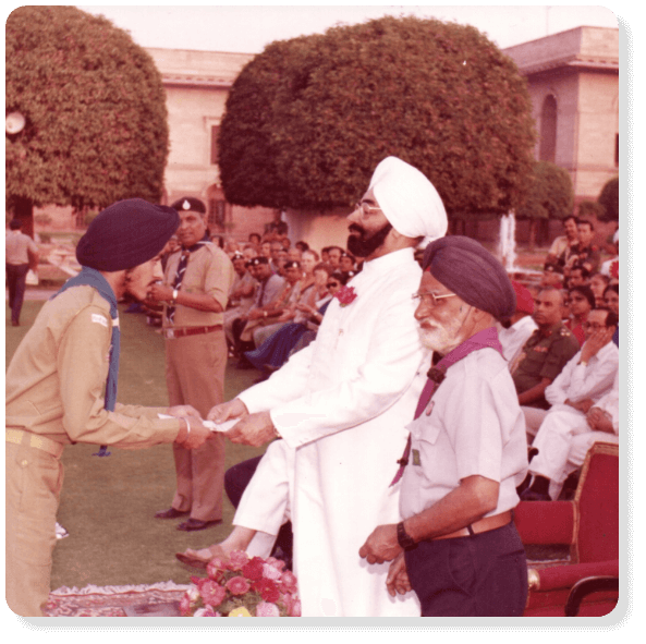 RASHTRAPATI (PRESIDENT) SCOUT AWARD presented by Hon'ble President of India Mr. Giani Zail Singh to Mr. G.S Marwah